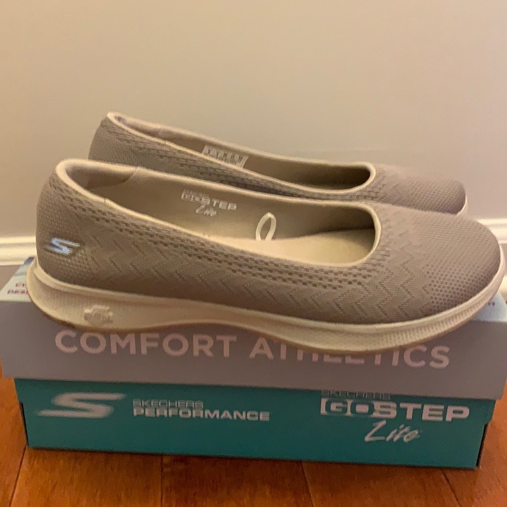 Skechers Women's Light Taupe Slip-On Flats